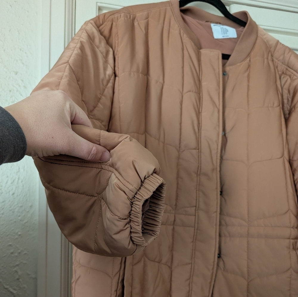 Amazon Essentials Tan Quilted Long Puffer Coat - Picture 5 of 6